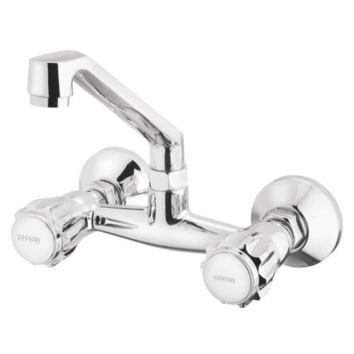 Sink Mixer Wall Mounted with Swinging Flat Spout Chrome